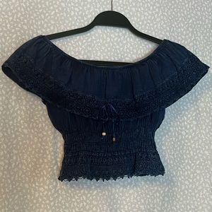 SEASPICE blouse, Peruvian cotton with wooden beads & embroidery.